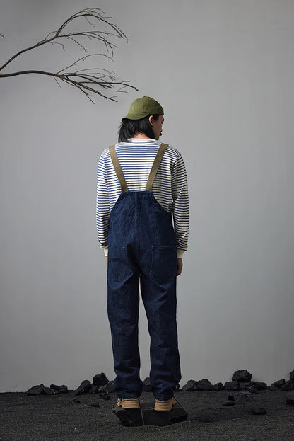 Autumn New Heavy Weight Long Sleeve Tshirt Men Cotton Round Neck Stripe Knited T Shirt Men Retro Casual Streetwear Tops Oversize