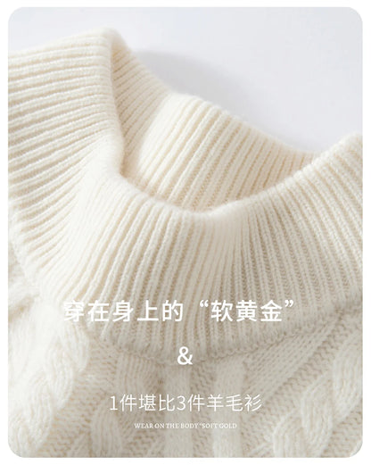 Choice Men Mock Neck Pullover Cashmere Sweater Autumn Winter 100%Pure Cashmere Knitwear Smart Casual Sweater Korean Fashion Tops