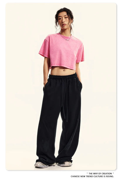 Custom LOGO women's 230G spring summer  open-button top Spice Girl loose short sports cotton polyester short-sleeved t-shirt