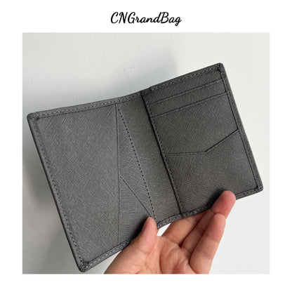 Customized Initials Genuine Leather Card Holder Bank Card Multi Card Slot Business Card Bag Commuter Wallet Men's Cover Wallet