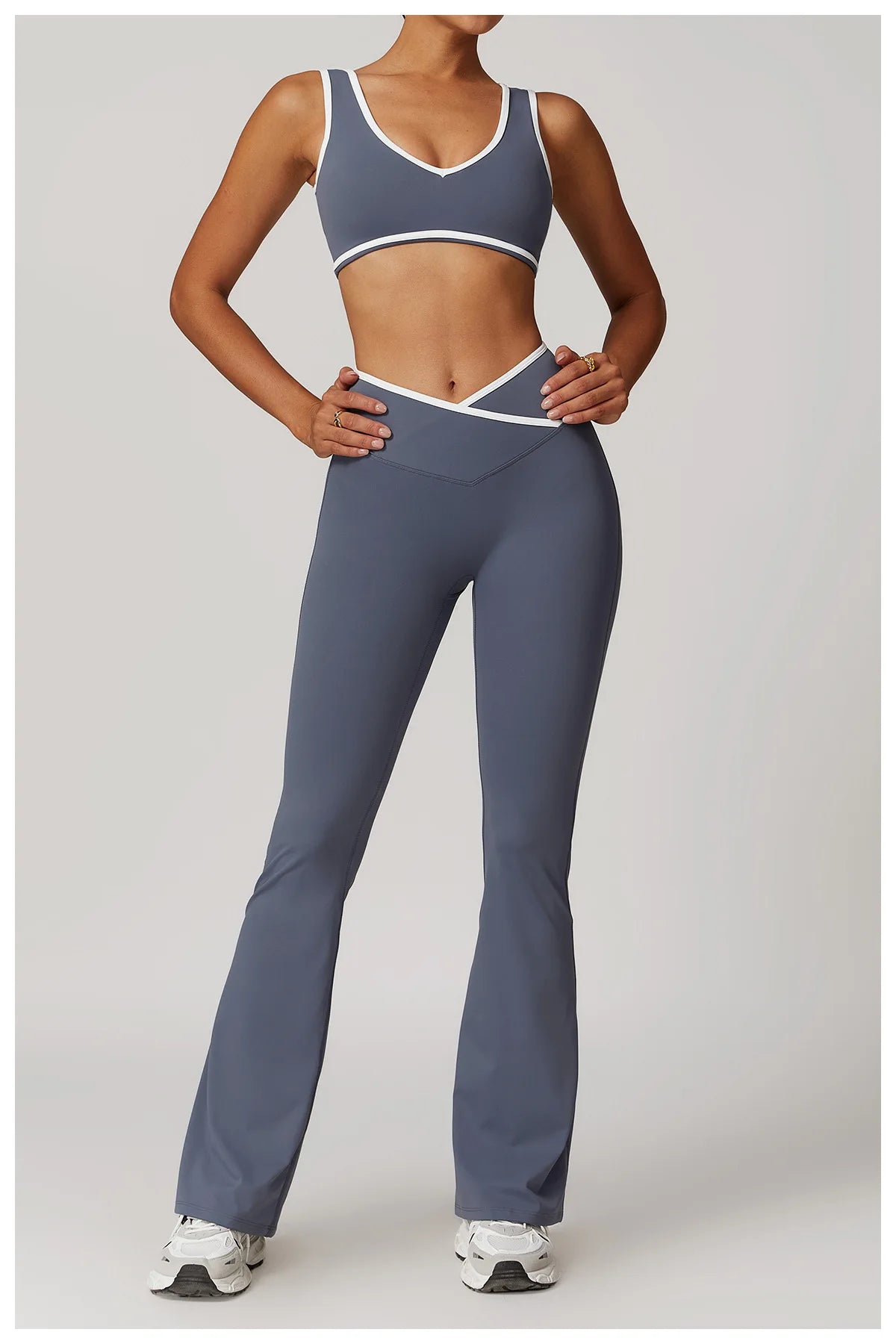 2 Pieces Gym Set Women's Sportswear Sports Bra Top High-waisted Long Pants Tracksuits Suitable For Outdoor Sports Workout Suit