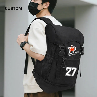 Large Capacity Basketball Backpack custom logo waterproof Training Bag Sports Basketball print photo Soccer Bags travel backpack