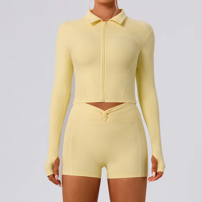 Women's Fitness Yoga Shirts Sports Jackets Gym Yoga Long Sleeve Running Coats Female Workout Clothes For Cycling Activewear