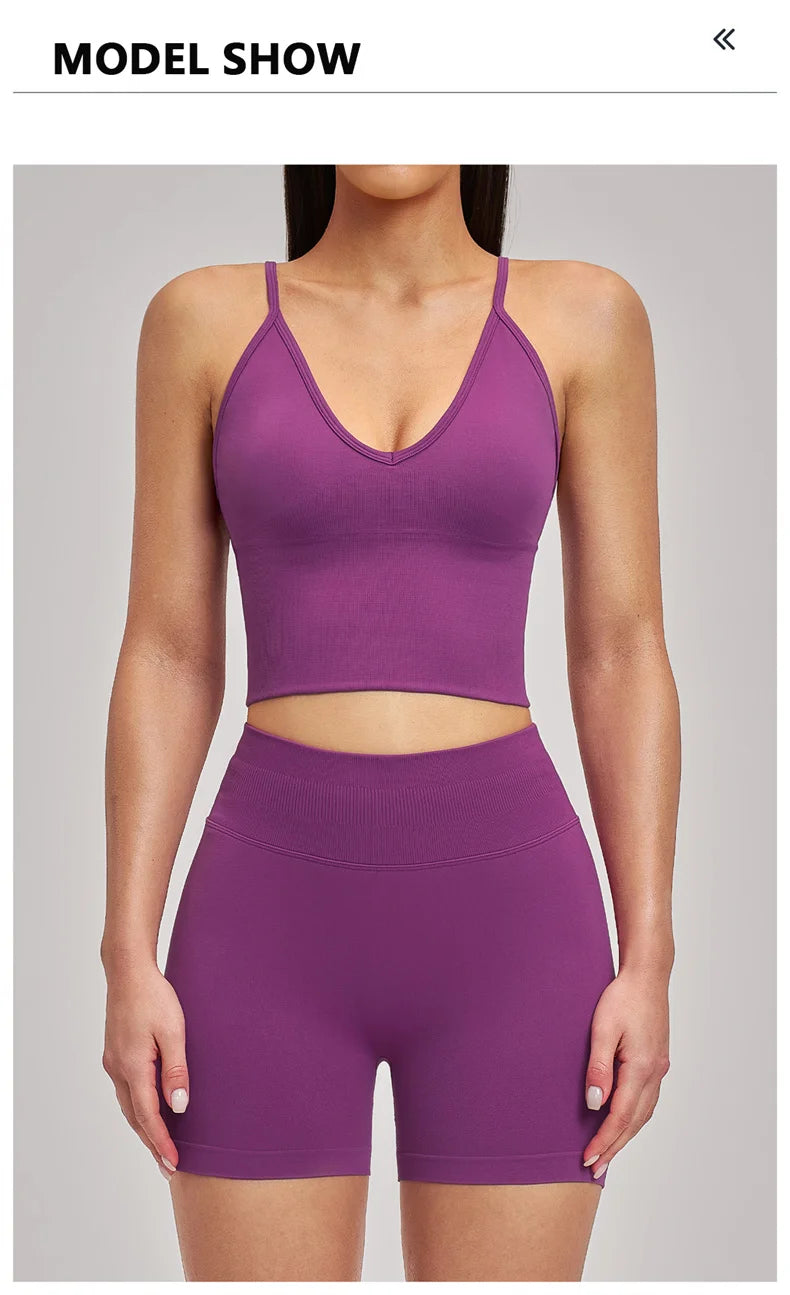TRY TO BN Seamless Women's Tracksuit Shorts Yoga Set High Waisted Sportswear Fitness Workout Leggings Cycling Running Gym Shorts