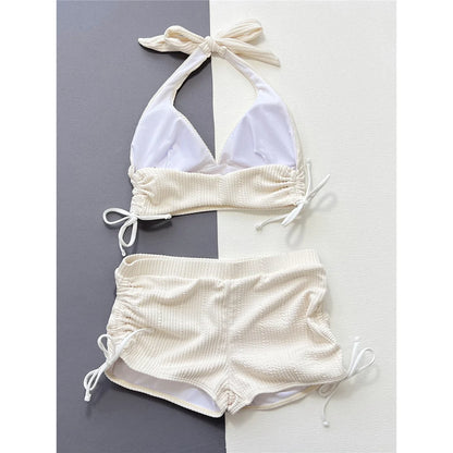 2026 Halter V Neck Shorts Female Swimsuit High Waist Bikini Women Swimwear Two-pieces Bikini set Bather Bathing Suit Swim V5447