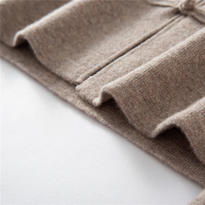 100%Pure Wool Chinese style buckle Cardigan Men Sweater Casual Comfort Knitted Long Sleeve Men's Wool Sweater Spring Autumn Coat