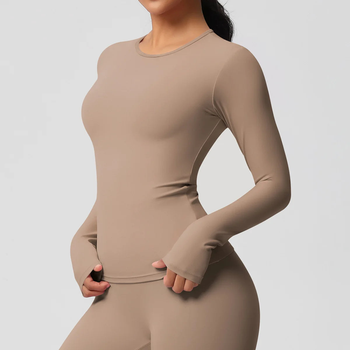 SWELTERING Women Yoga T-shirts Sports Top Long Sleeve Gym Workout Running Shirts Exposed Navel Quick Dry Fitness Gym Sport Wear