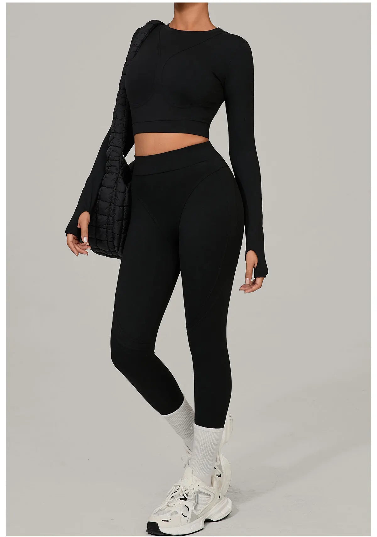 SWELTERING Yoga Suit Women Tracksuit 2PCS Sports Set Fitness Set Quick-Drying Gym Set Running Workout Long Sleeve Yoga Clothing