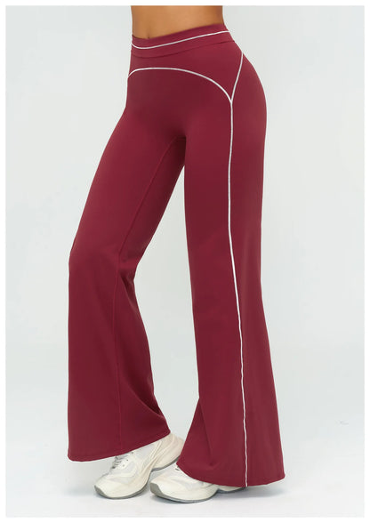 High Waist Yoga Wide Leg Pants Women Gym Fitness Bell-bottoms Pants Push Up Sports Trousers Female Casual Workout Flared Pants