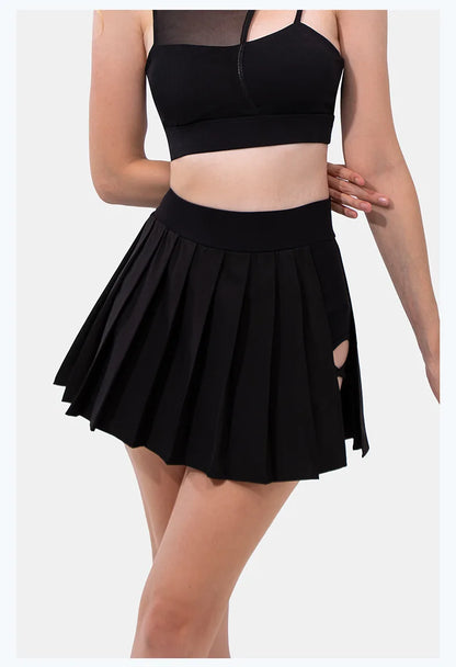 Safe Tennis Skirts with Pocket Shorts Gym Bandage Cross Running Sport Pleated Pantskirt Fitness High Waist Running Yoga Skort