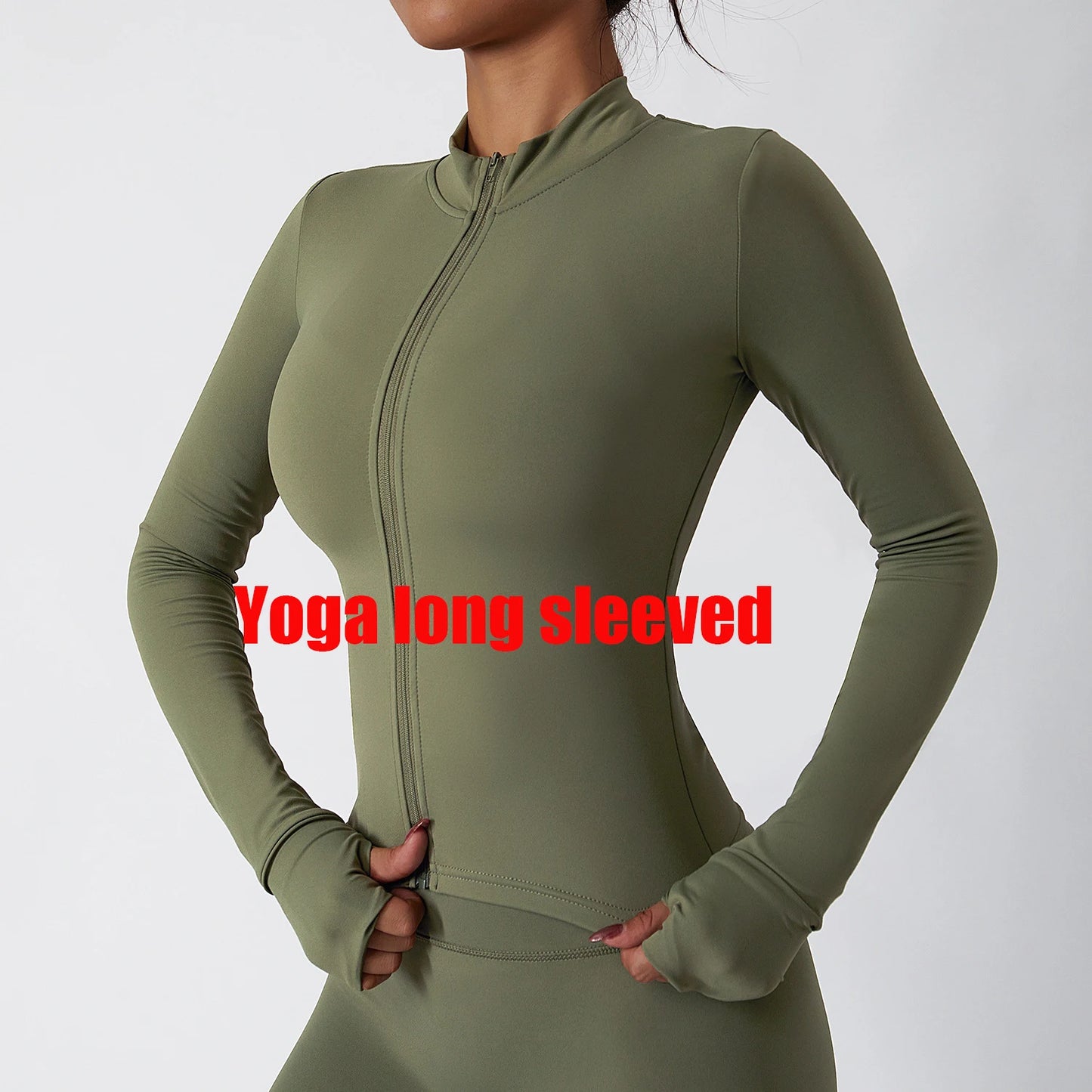 Yoga Shirts For Women Zipper Long Sleeve Fitness Jacket Running Gym Clothes Workout Dry Fit Breathable High Elastic Sports Top