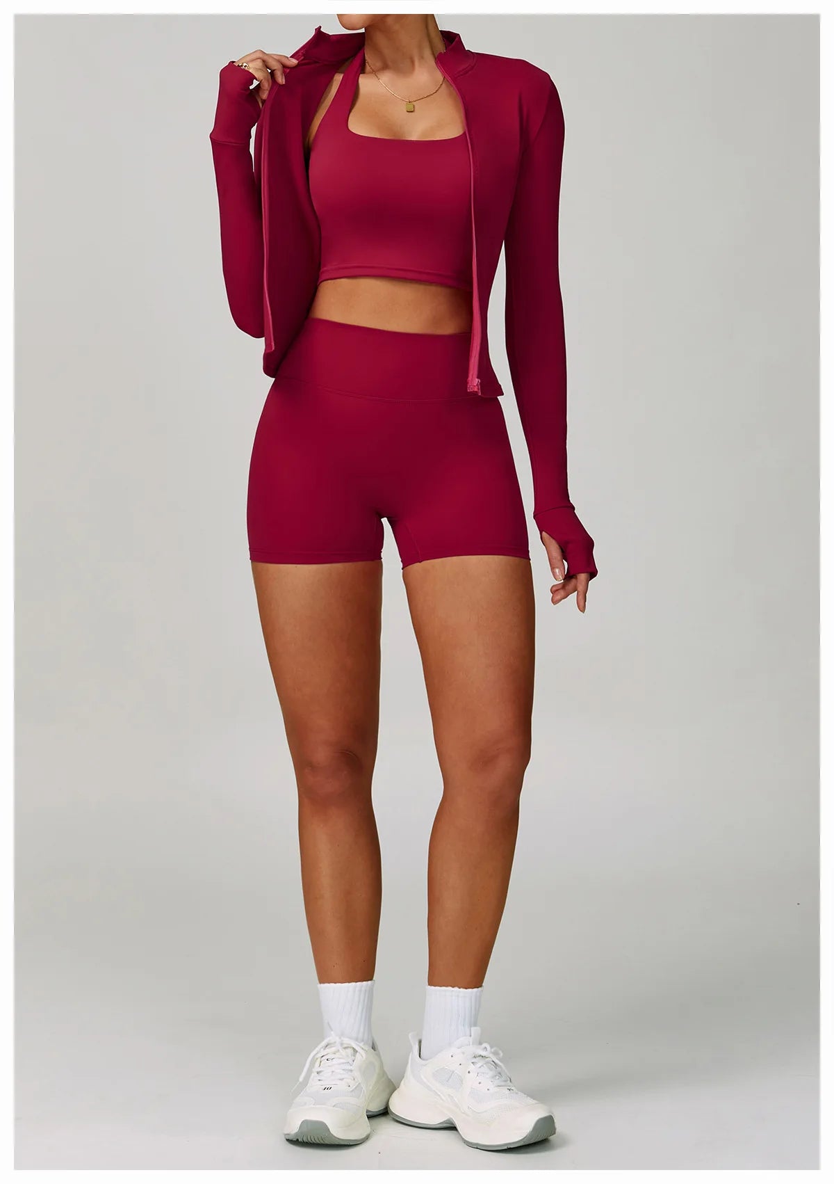 Yoga Shirts For Women Zipper Long Sleeve Fitness Jacket Running Gym Clothes Workout Dry Fit Breathable High Elastic Sports Top