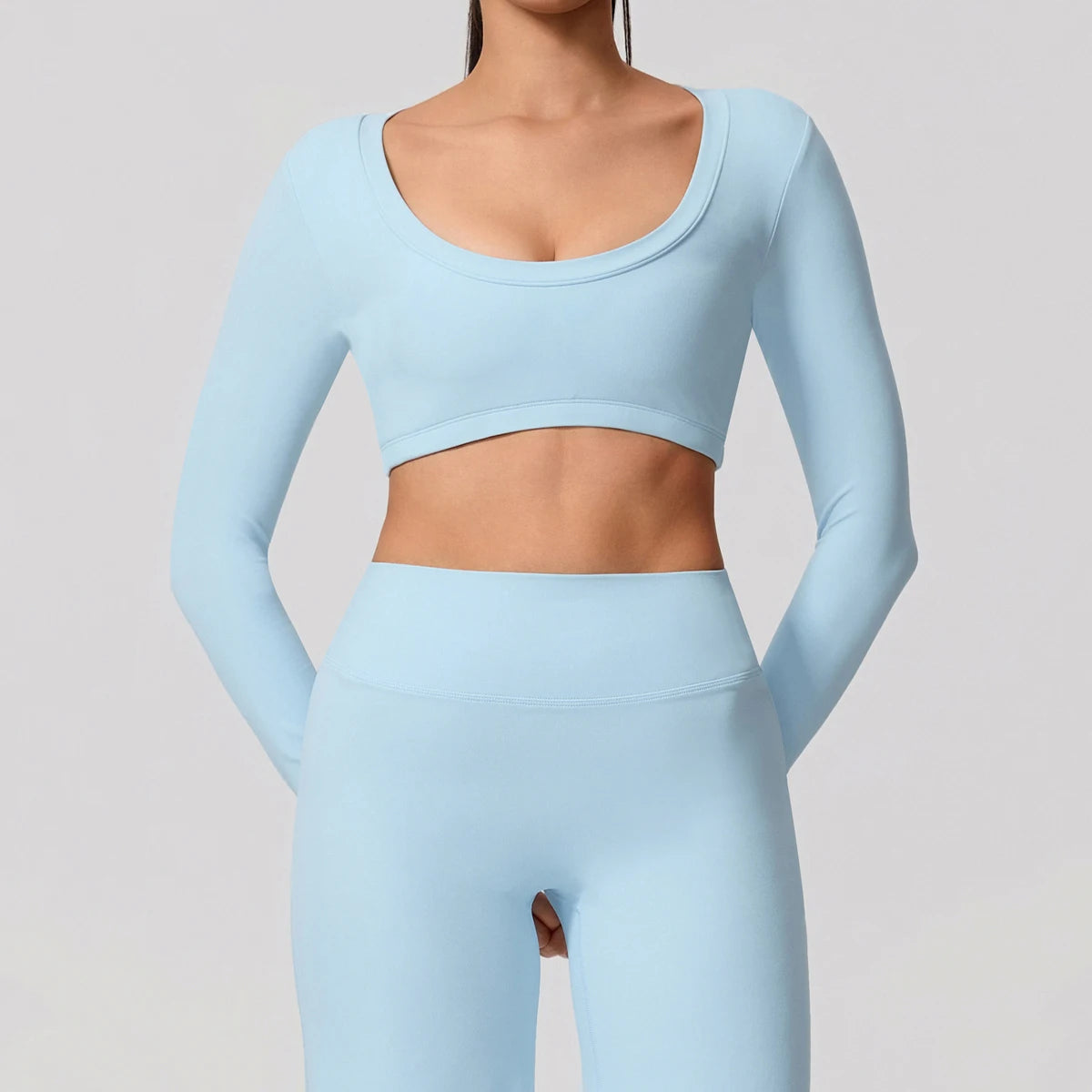 Women's Sports Long Shirt Female Backless Yoga Breathable Soft Shirt Autumn and Winter Training Top Woman Gym Sportswear