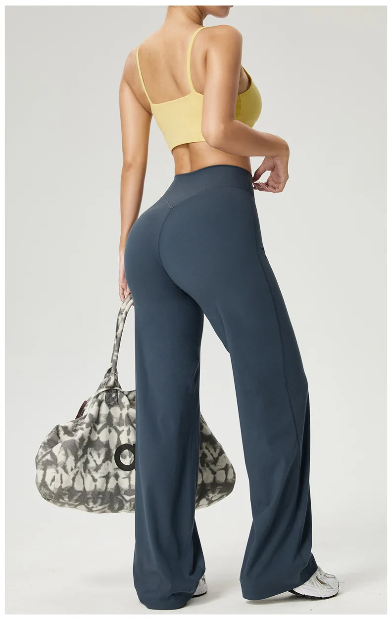 TRY TO BN Straight Leg Yoga Pants Women's High Waisted Tummy Control Buttery Soft Naked Feel Gym Fitness Running Workout Bottoms