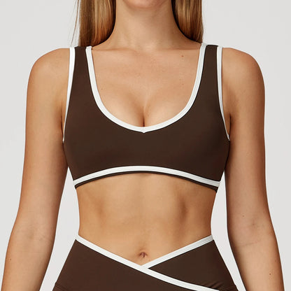V-Neck Sports Bra Women Top Push Up Sport Underwear Yoga Vest Gym Crop Top Brassiere Fitness Top Workout Breathable Beauty Back