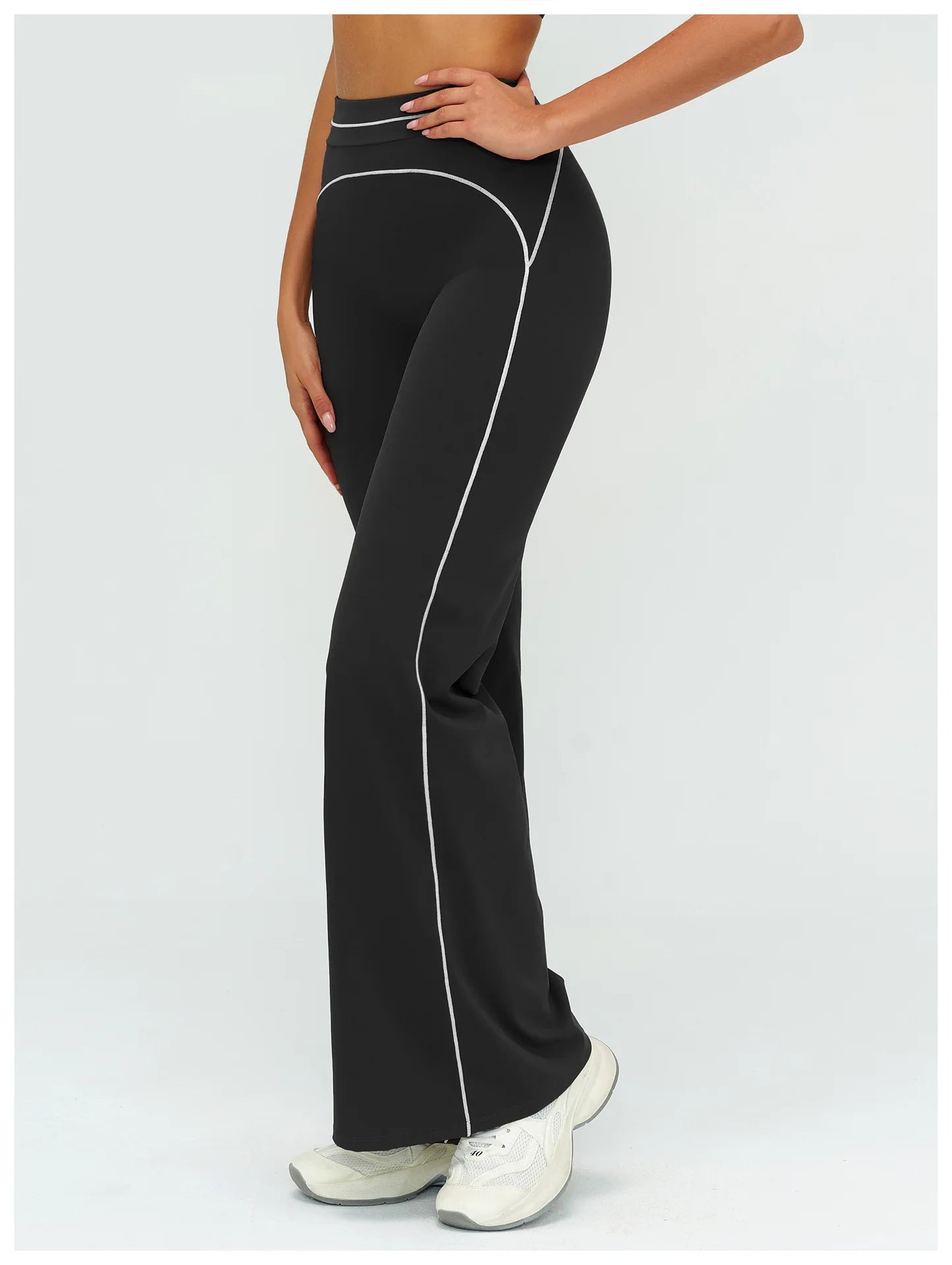 High Waist Yoga Wide Leg Pants Women Gym Fitness Bell-bottoms Pants Push Up Sports Trousers Female Casual Workout Flared Pants