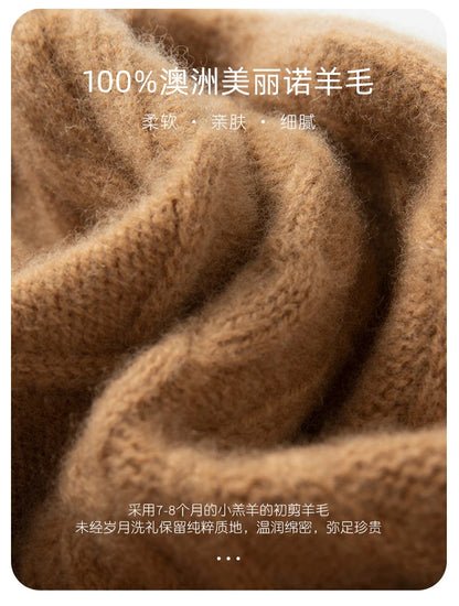 DjzDsm 100%Pure Wool Women's Hat For Winter Warm Soft Luxury Cashmere Twists Slouchy Street y2k Women's Hat