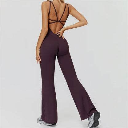 TRY TO BN Sports Jumpsuit Yoga Cross Beautiful Back Fitness Workout Bodysuit One Piece Sets Sportswear Running Gym Woman Clothes