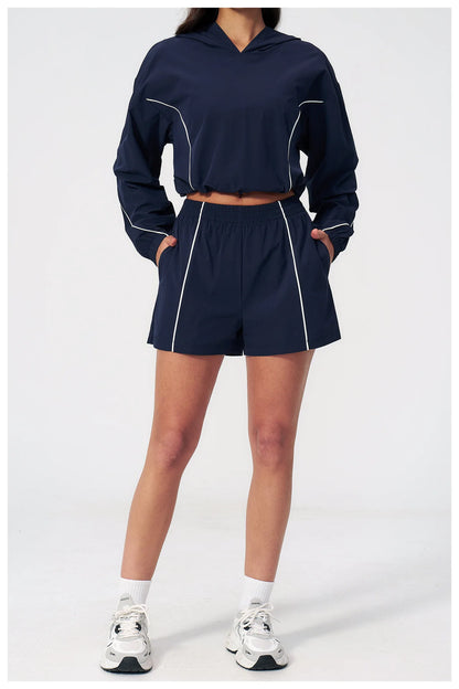 New Summer Sun Protection Set Yoga Set Women Two Piece Tracksuit Yoga Long Sleeved Wide-leg Pants Running Set Outdoor Sportswear