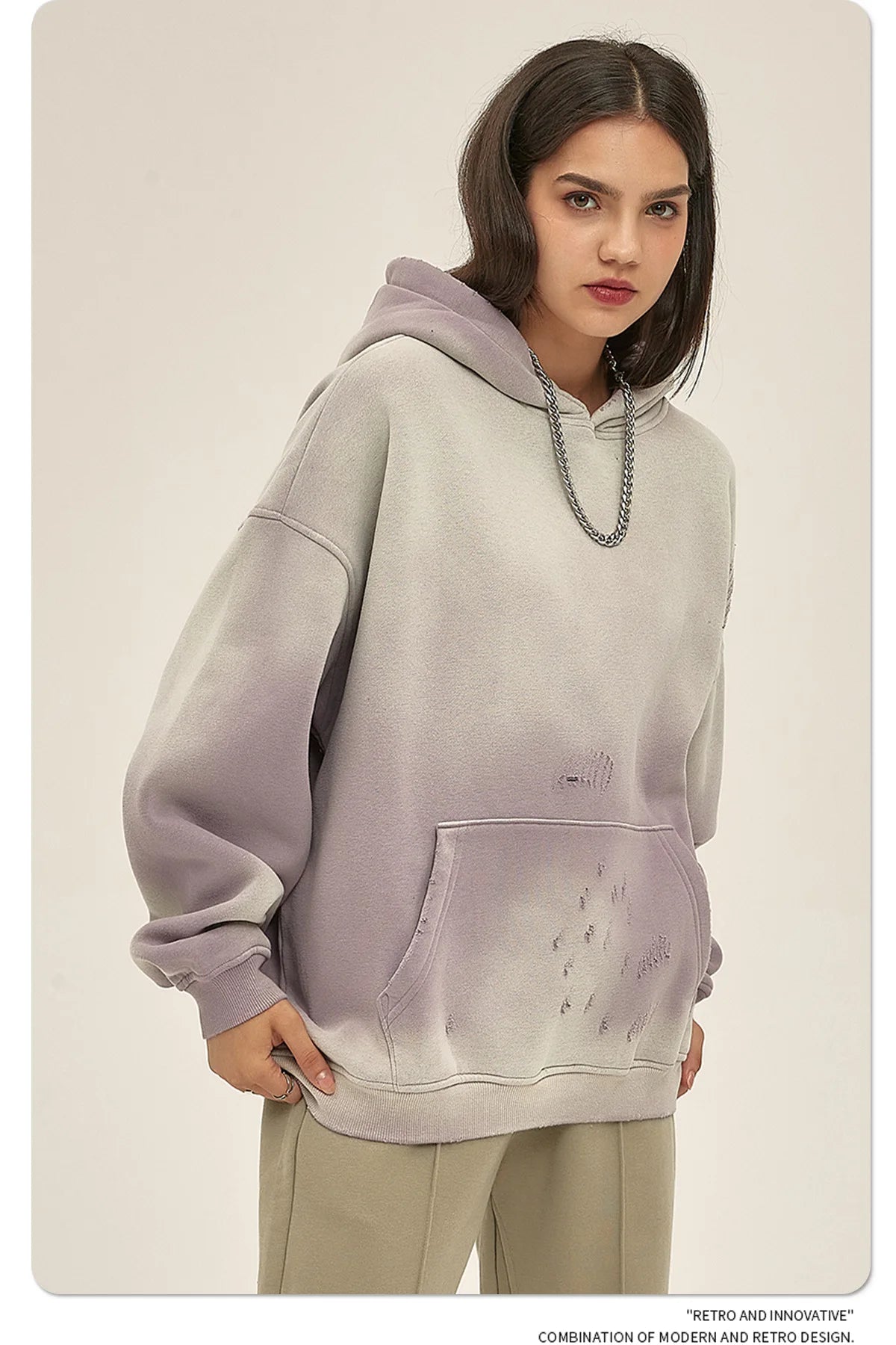 Custom LOGO2024 autumn winter men's women's new 360G cotton polyester spray horse washing water edging tide brand hooded sweater