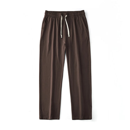 Men's 180G Combed Cotton Sport Pants Solid Color Straight Sweatpants Comfortable Casual Spring Autumn Homewear Men's pants