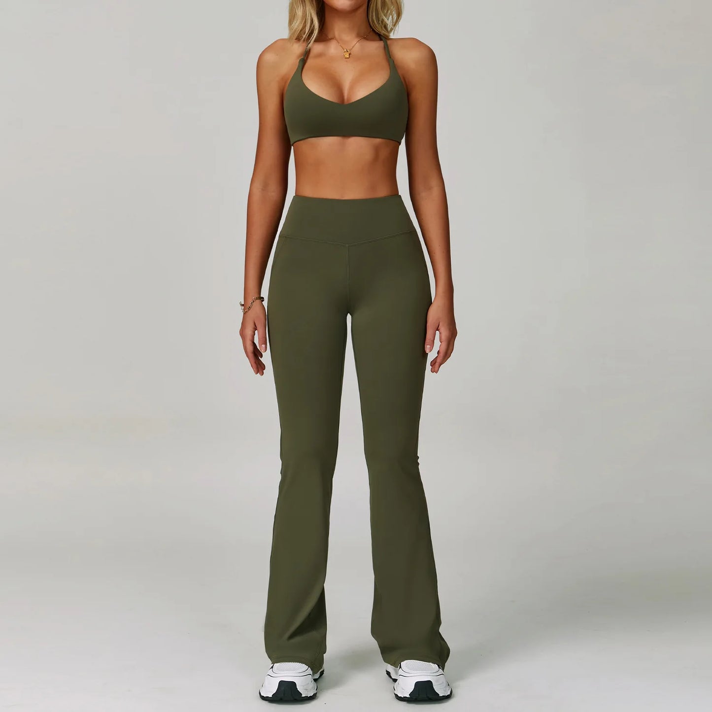 Hearuisavy Women's Running Comfort 2Pcs Sports Pants Set High Waist Push Up Workour Sportswear Casual Cycling Jogging Yoga Bras
