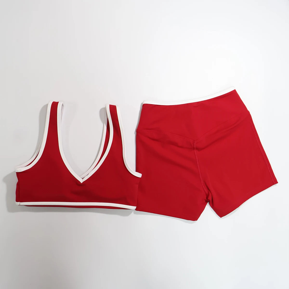 New Summer Women's Fashion Yoga Sports Bra Set (2-Piece) with Fitness Yoga Outfit Color-Blocked Fitness Two-Piece Set Female