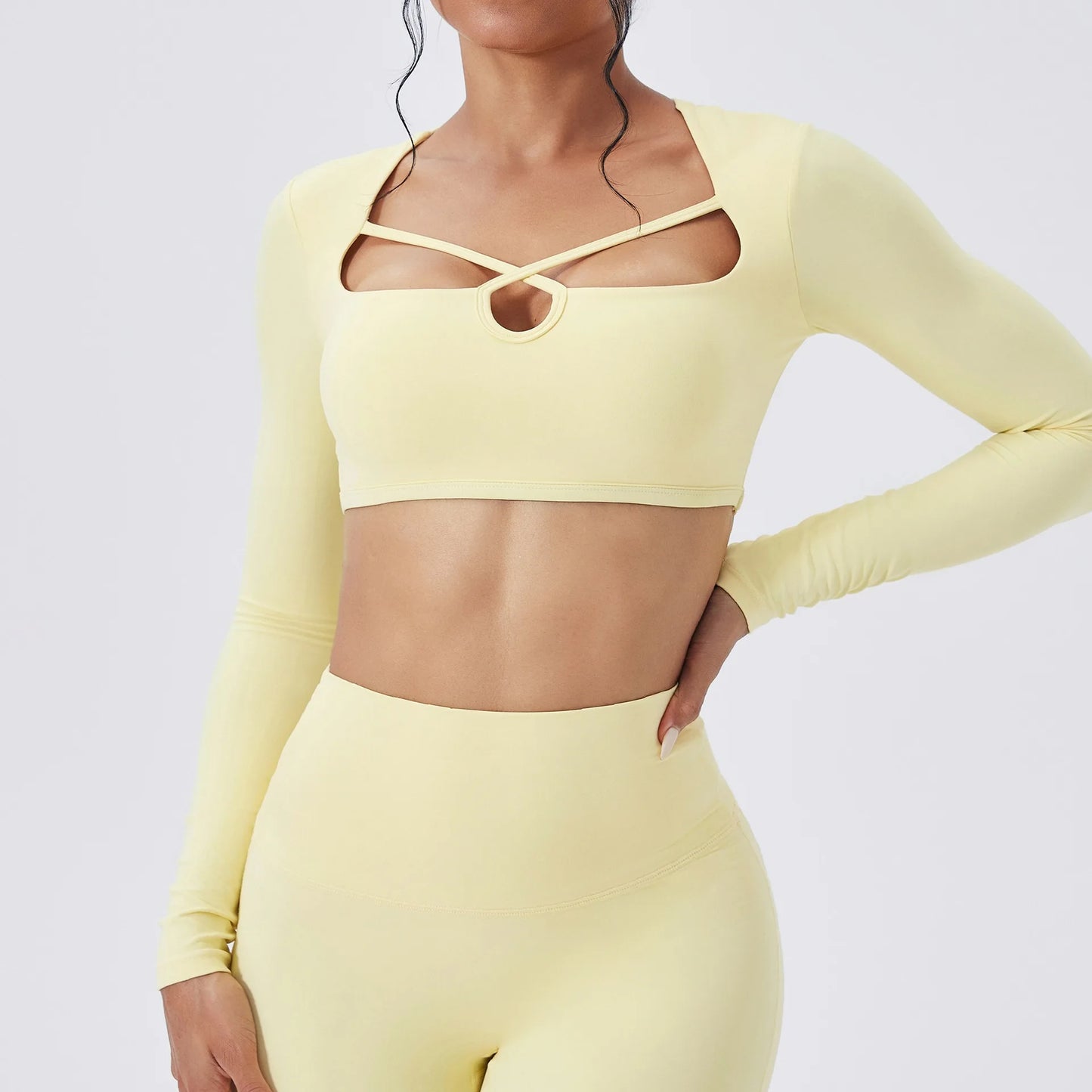 Women's Yoga Long Sleeved Sports T-Shirt Running Workout Gym Fitness Top Yoga Shirt Female Sports Long Sleeved Sportswear