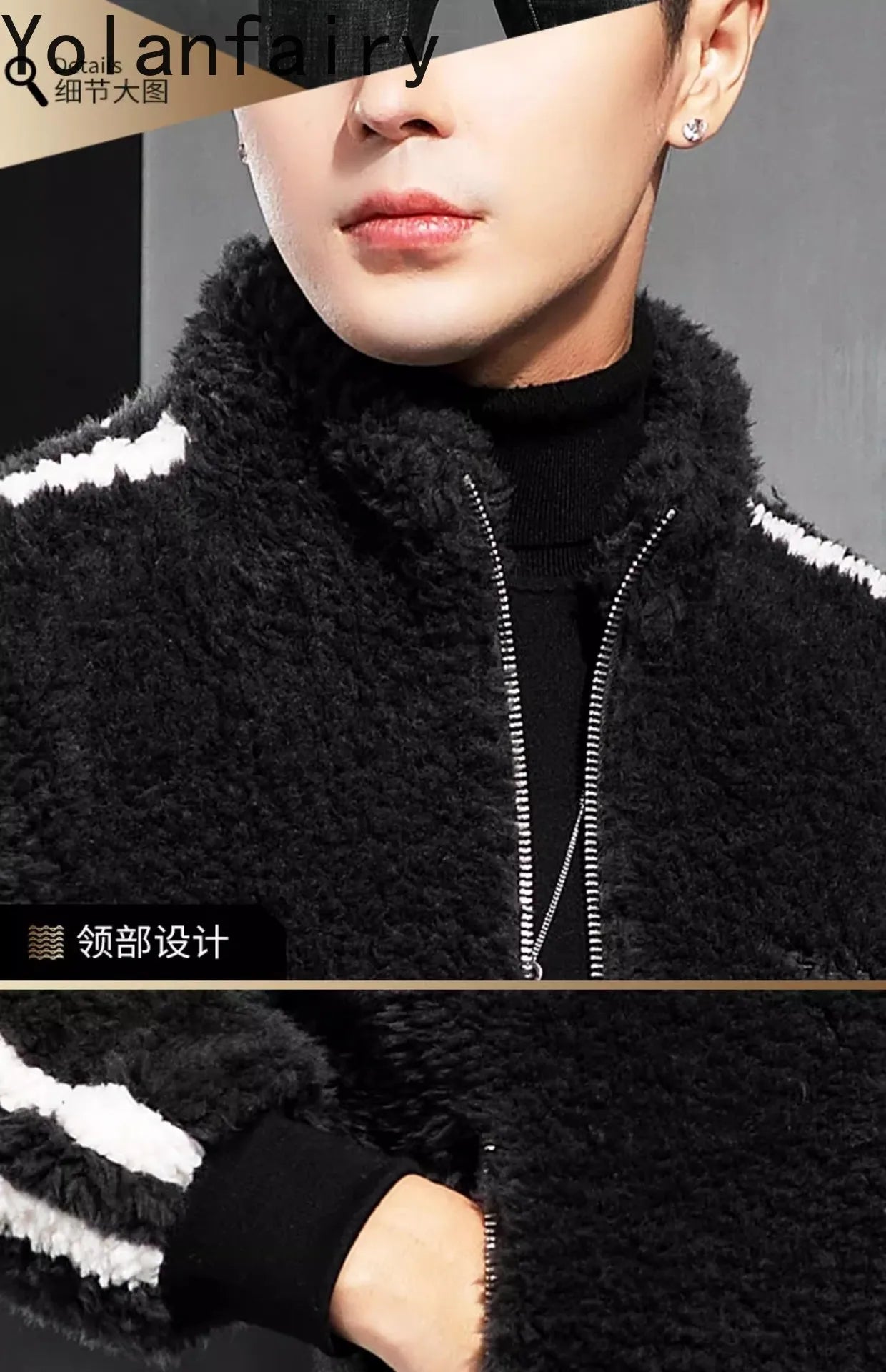 YOLANFAIRY 100% Wool Mens Real Fur Coat Men Luxury Clothing Winter Jacket For Men High Quality Short Jacket куртка мужская 2024