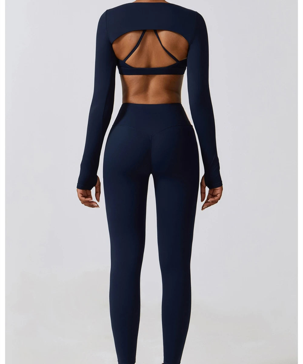 Customized LOGO women's autumn and winter tight yoga clothes quick-drying sports and thin fitness clothes three-piece set