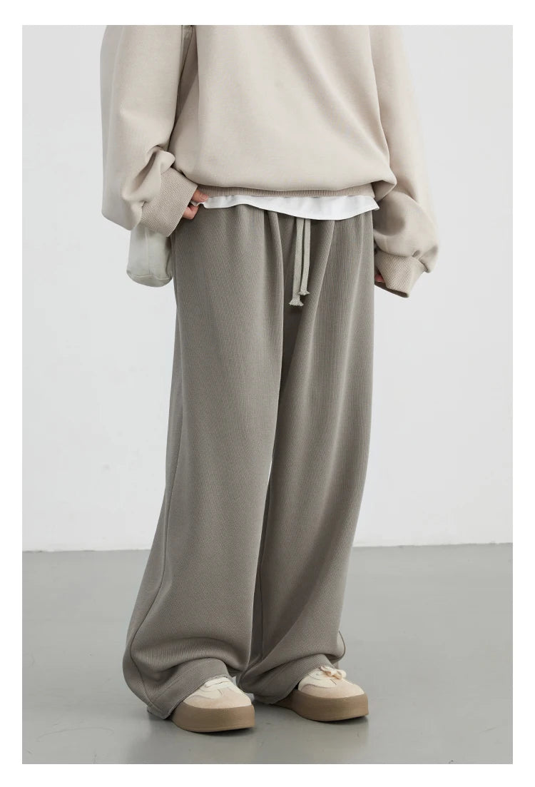 CHIC VEN Women's Pant Streetwear Solid Loose New Drawstring Sports Casual Trousers High Waisted Pants Autumn Winter 2025