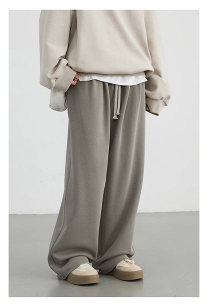 CHIC VEN Women's Pant Streetwear Solid Loose New Drawstring Sports Casual Trousers High Waisted Pants Autumn Winter 2025