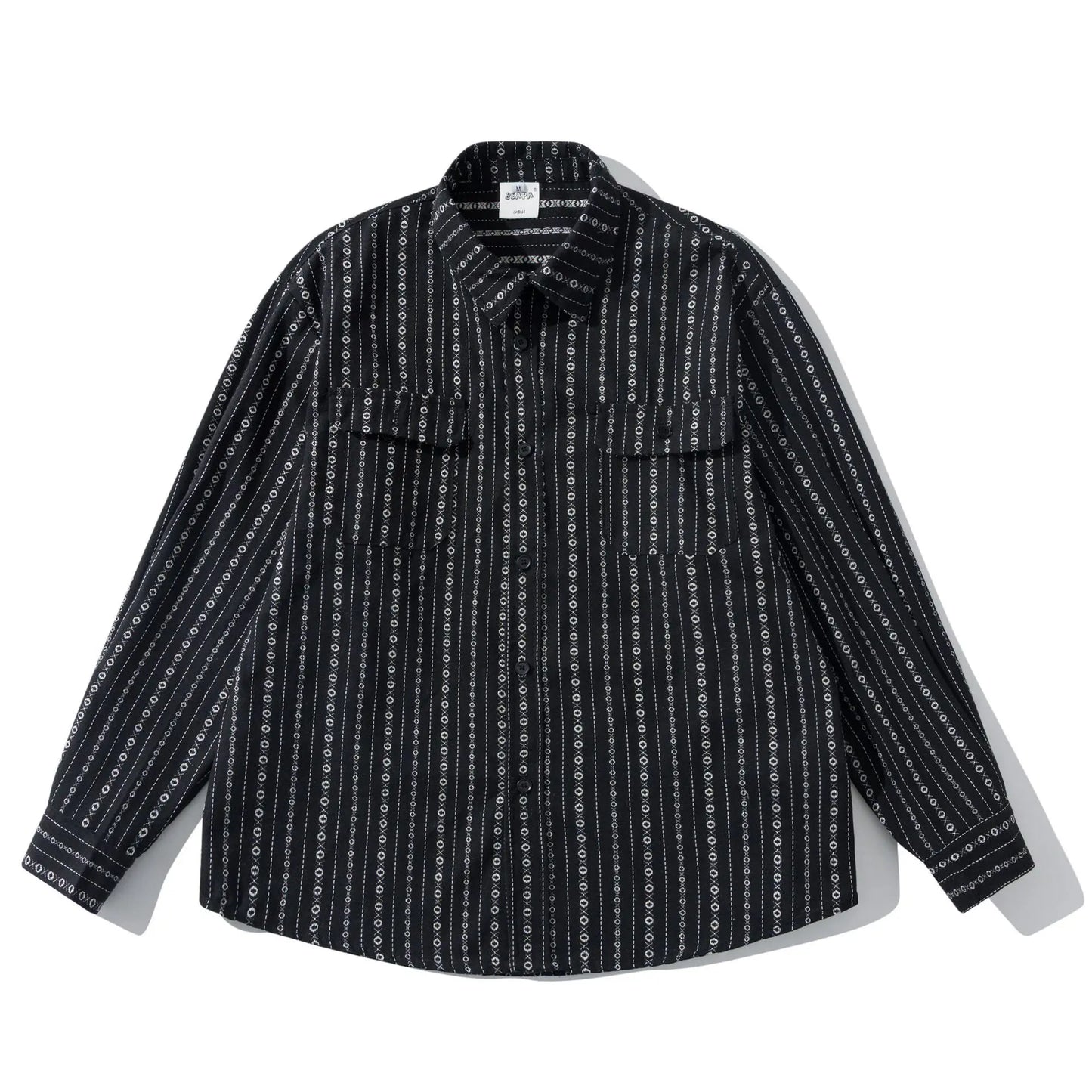 2026 New Japanese Retro Amekaji Ethnic Style Striped workwear shirt for men and women, loose artistic youth long sleeved shirt