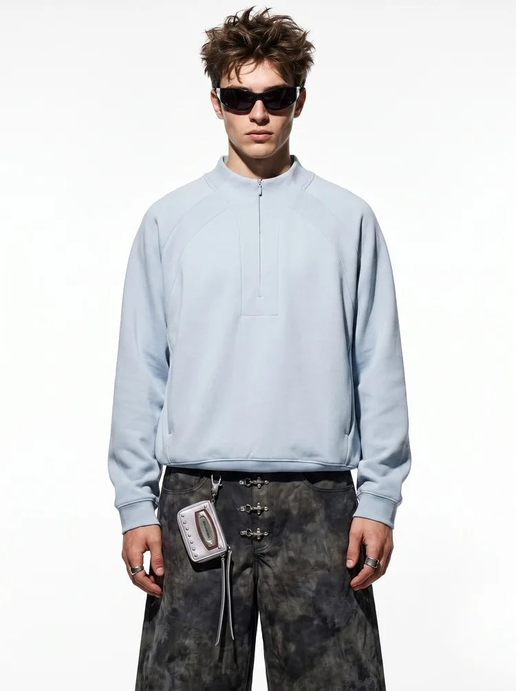 Custom LOGO Men's 2026 Cotton Stretch 350G Sweatshirt Autumn/Winter New Short Casual Half-Zip Windproof Couple's Jacket