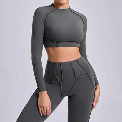 Long Sleeve Gym Shirts Sport Top Fitness Yoga Clothes for Women Active Wear Sports Shirt Elastic Fitness Yoga Running Shirts