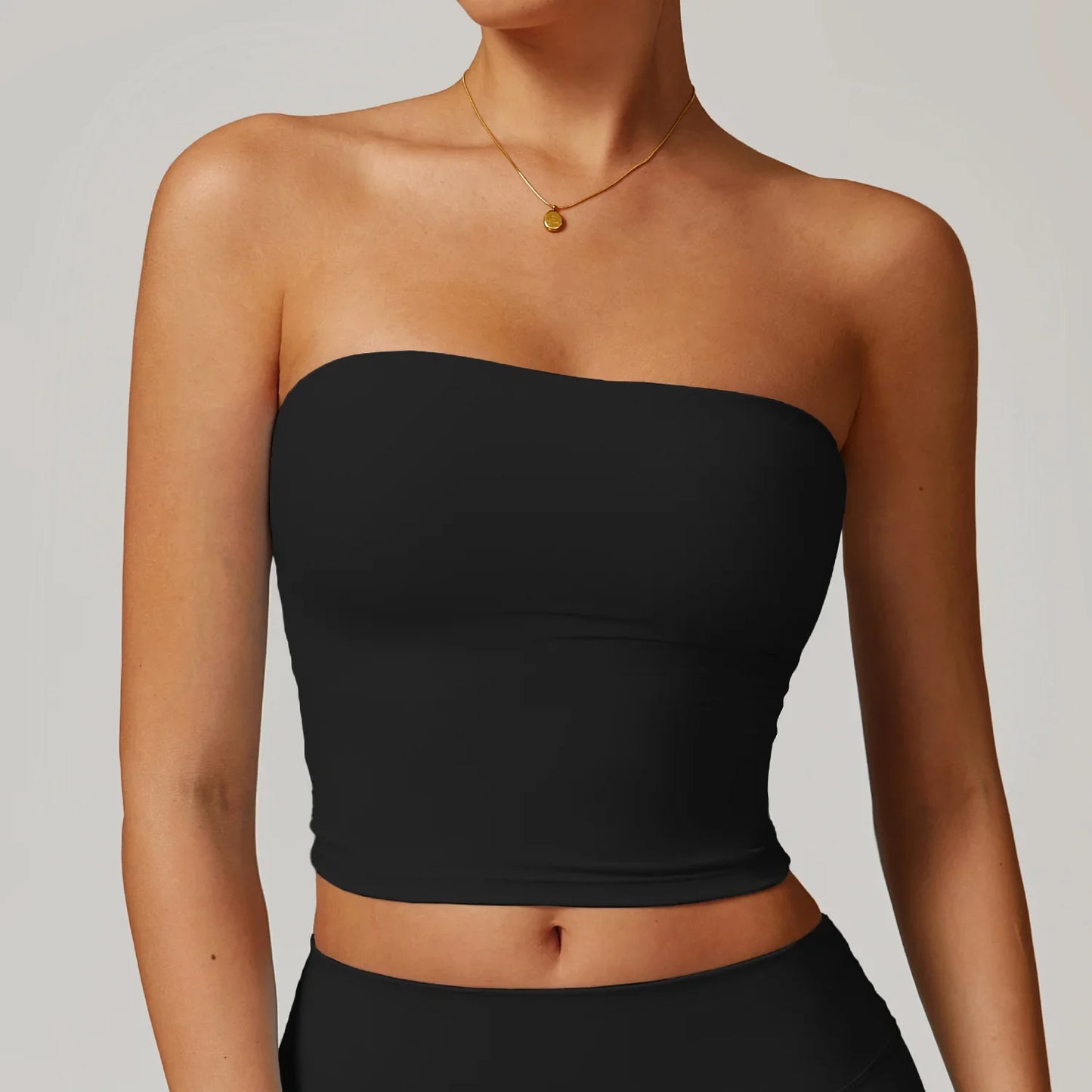 Custom LOGO Women's Strapless Tube Top Sexy Back Sports Underwear Women's Shockproof Quick-Drying Fitness Yoga Top
