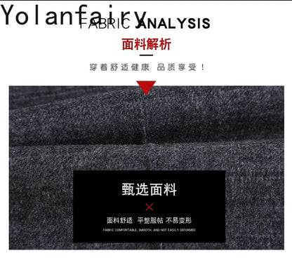 YOLANFAIRY 100% Cashmere Jacket for Men 2025 Autumn Winter Mid-length Wool Coats Man Clothing Casual Business Men's Woolen Coat