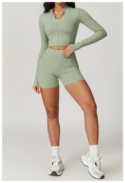 3PCS Yoga Set Gym Clothes 2 PCS Sportswear Women Yoga Suits Fitness Set women's Tracksuits Sports Jacket Long Sleeve Gym Legging