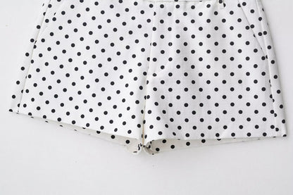 HH Woman Autumn Long Sleeves Turtleneck Zipper With Pockets Drawstring Casual Coats Women Fashion Polka Dot Printed Jacket