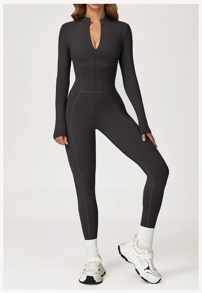 Winter Autumn Yoga Jumpsuit Women's One-piece Suit Sportswear Women Gym Rompers Long-sleeved Warm Overalls High Elastic Bodysuit