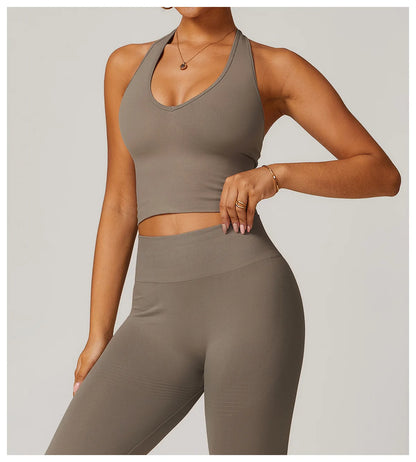 Sexy Seamless Sports Bras Halter Yoga Bra Women Fitness Gym Top Shockproof Running Workout Fast Dry Underwear Female Yoga Vest