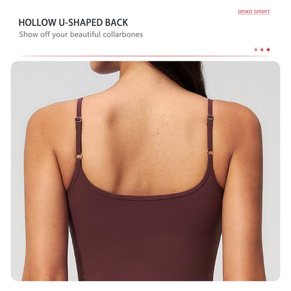 Hearuisavy Women Shockproof Sexy Yoga Tank Top Running Gym Vest Removable Breast Pads Fitness Quick Dry Sports Sleeveless Top