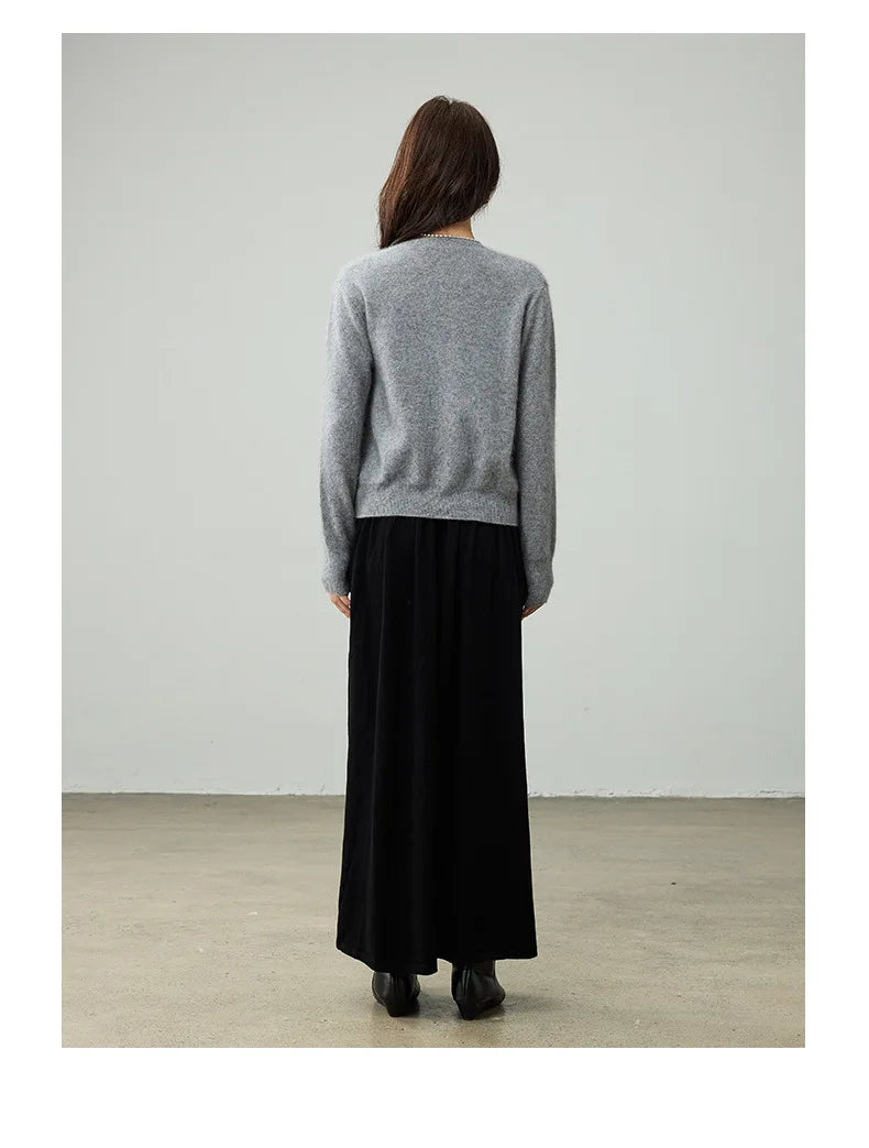 SuyaDream, Cardigans For Woman, Fleece Wool, V Neck, Soft Cozy Sweaters, 100%Wool, 2025 Fall Winter Jackets