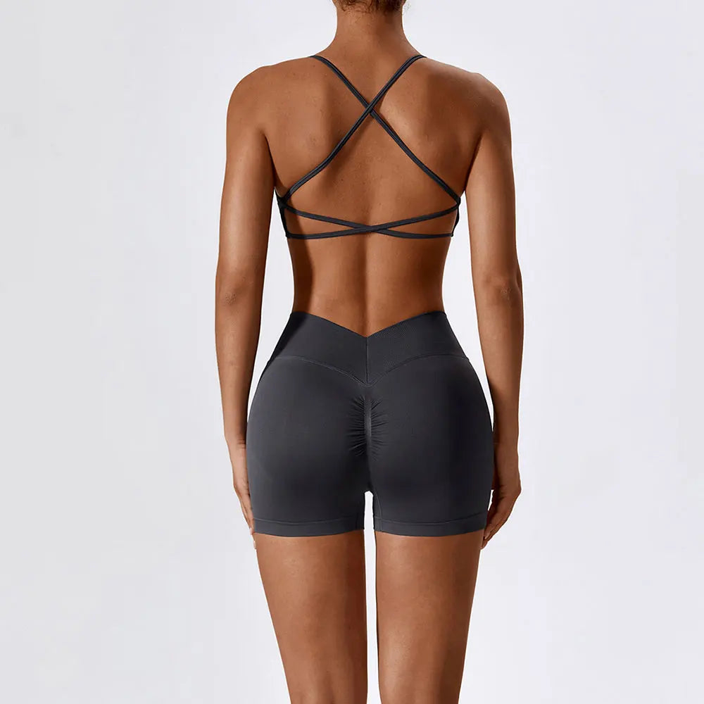 Seamless Yoga Set Gym Suits With Shorts Crop Top Sexy Bra Women's Pants 2 Pieces Set Running Workout Outfit Fitness Clothing