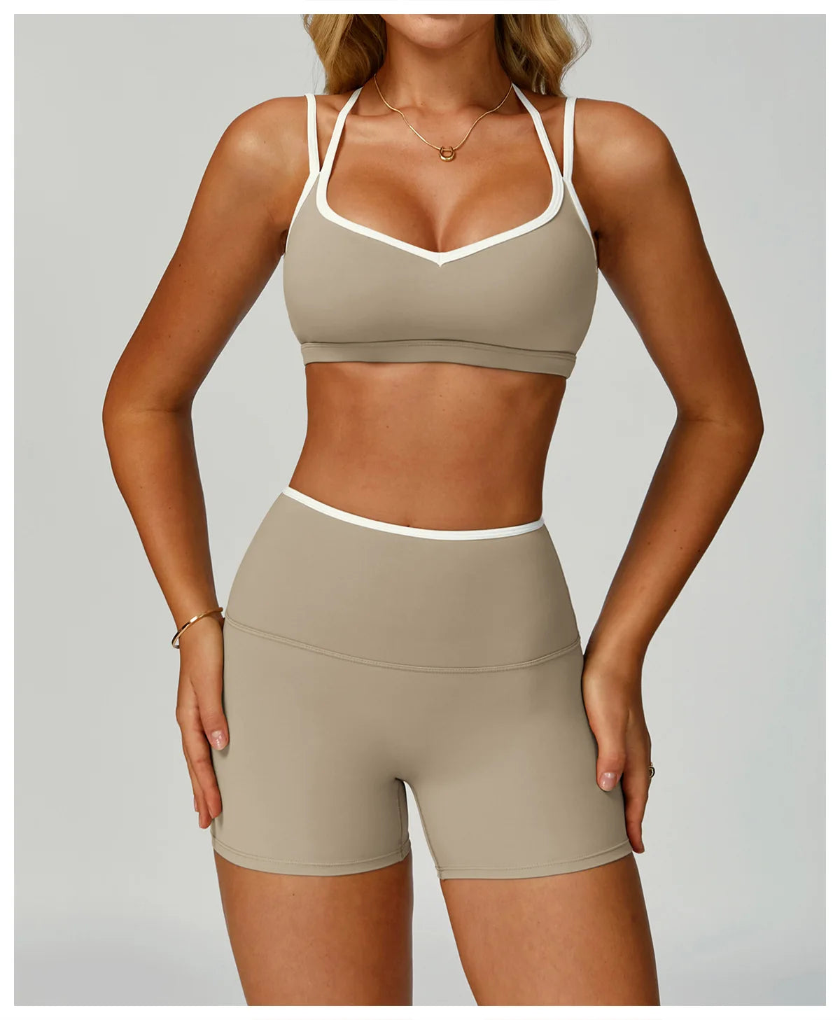 2PCS Workout Clothes Wide Leg Pant Yoga Suits Solid Color Bra Sports Set Gym Tracksuits Female Quick Dry Fitness Suit Sports Set