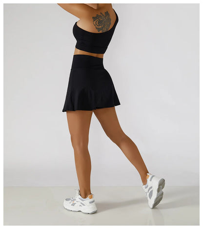 2PCS Summer Outdoor Leisure Yoga Set Women Gym Clothes Running Sports Fitness Set Breathable Yoga Tennis Clothes Suit