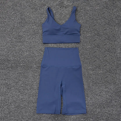 SOISOU Nylon Short Sets Womens Clothing Sports Bra Cycling Shorts Workout Set Women's Tracksuit Gym Yoga Sexy Outfit Women 2023