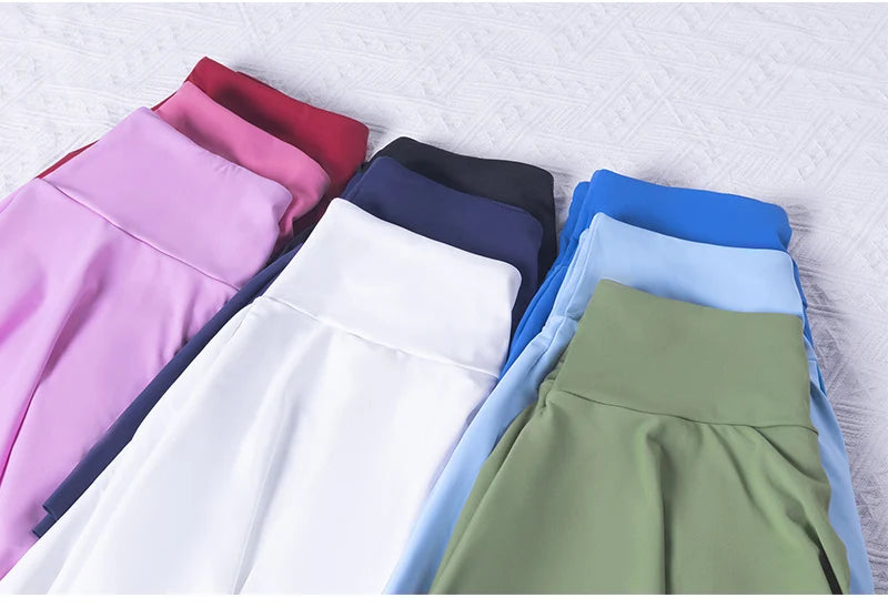 VITALINOVO Pleated Tennis Skirts for Women with Pockets High Waisted Athletic Skirts with Shorts 2 in 1 Gym Workout Golf Skorts