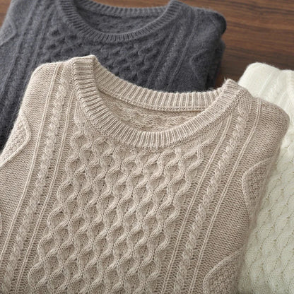 Men's 100% Cashmere Sweater Round Neck Autumn Winter Warm Clothing Jacquard Checkered Pullover Sweater Knitted Bottom Shirt Tops