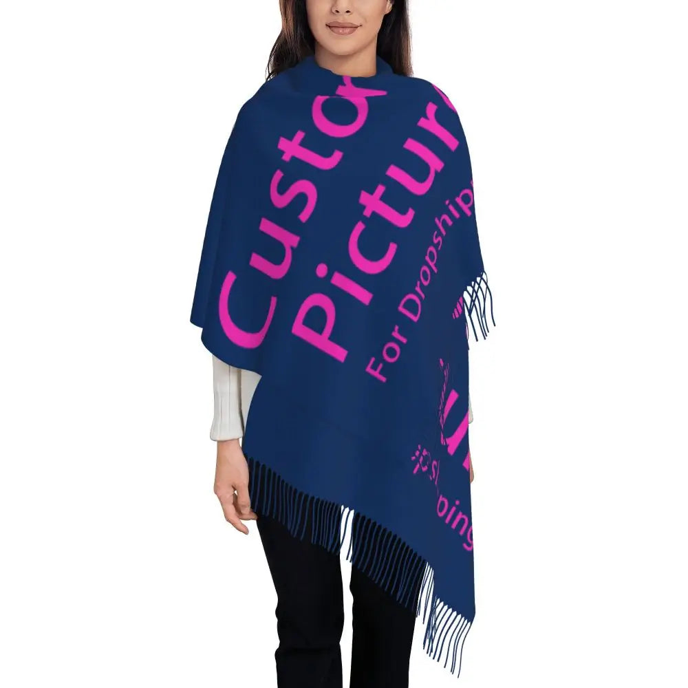 Custom Printed Your Design Here Scarf Men Women Winter Warm Scarves Custom Customize Logo Letter Print Shawls Wraps